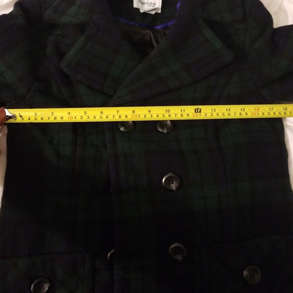 St. John's Bay green and blue pea coat! - Picture 7 of 9